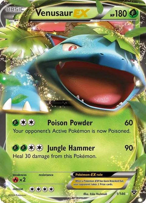 Venusaur EX #1/146 Holofoil Pokémon card from XY Base Set