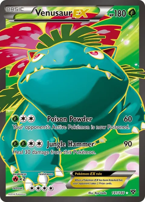 Venusaur EX 141 Full Art #141/146 Holofoil Pokémon card from XY Base Set