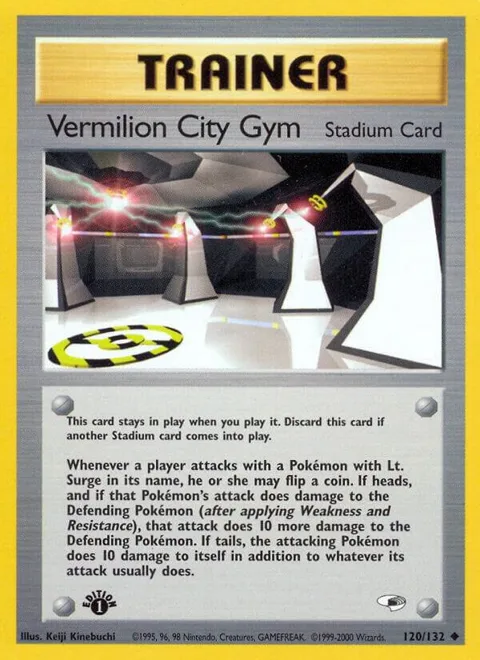 Vermilion City Gym #120/132 1st Edition Pokémon card from Gym Heroes