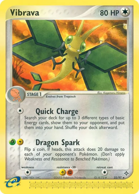 Vibrava #22/97 Pokémon card from EX Dragon