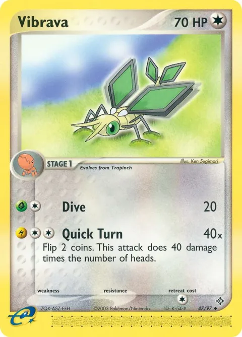 Vibrava #47/97 Pokémon card from EX Dragon