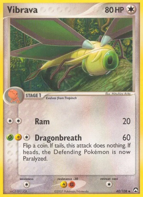 Vibrava #40/108 Reverse Holofoil Pokémon card from EX Power Keepers