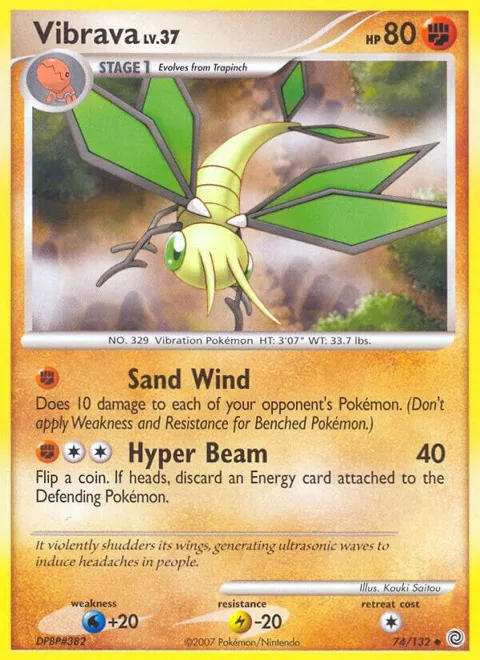 Vibrava #74/132 Pokémon card from Secret Wonders