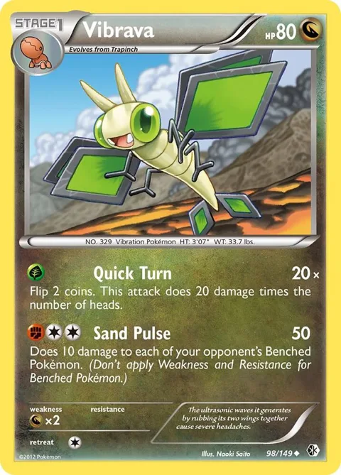 Vibrava #98/149 Pokémon card from Boundaries Crossed
