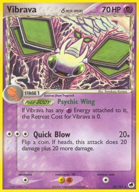 Vibrava - 024/101 Delta Species #24/101 Reverse Holofoil Pokémon card from EX Dragon Frontiers