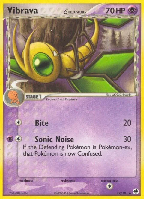 Vibrava - 042/101 Delta Species #42/101 Reverse Holofoil Pokémon card from EX Dragon Frontiers
