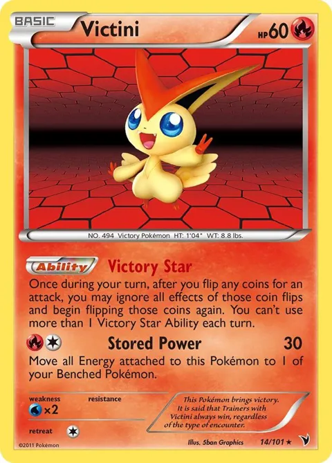 Victini 14 #14/101 Holofoil Pokémon card from Noble Victories