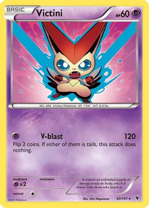 Victini 43 #43/101 Pokémon card from Noble Victories