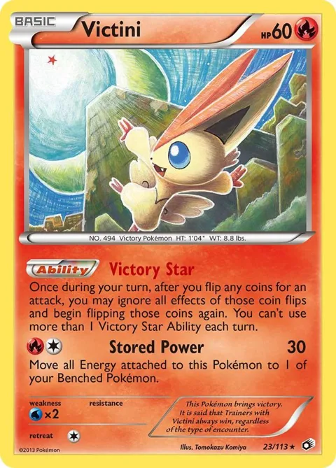 Victini #23/113 Holofoil Pokémon card from Legendary Treasures