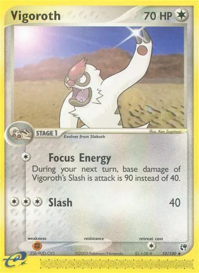 Vigoroth #52/100 Pokémon card from EX Sandstorm