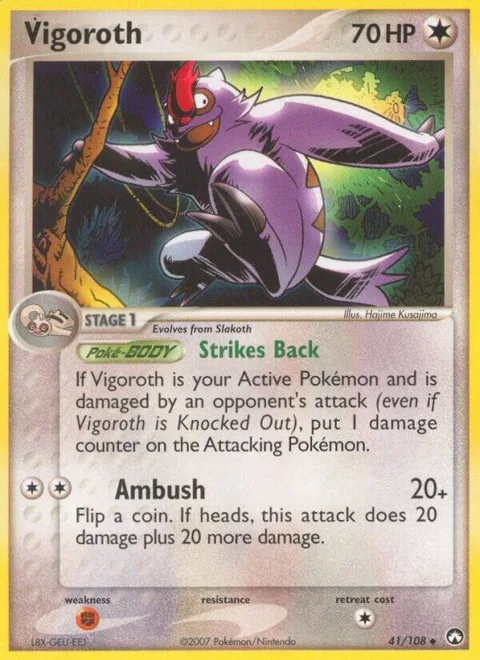 Vigoroth #41/108 Pokémon card from EX Power Keepers