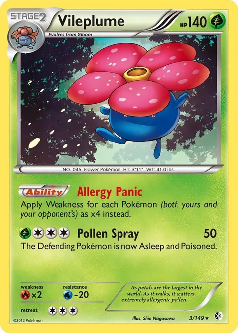 Vileplume #3/149 Holofoil Pokémon card from Boundaries Crossed