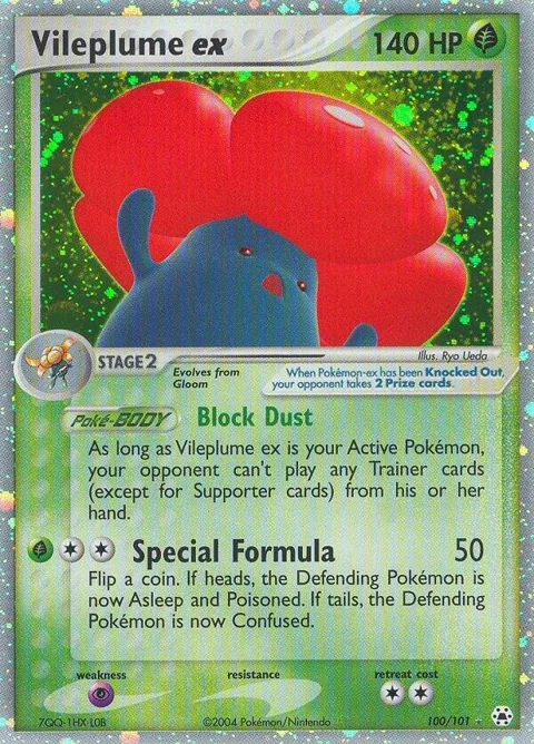 Vileplume ex #100/101 Holofoil Pokémon card from EX Hidden Legends