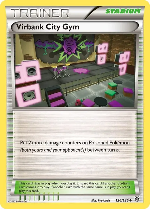 Virbank City Gym #126/135 Reverse Holofoil Pokémon card from Plasma Storm