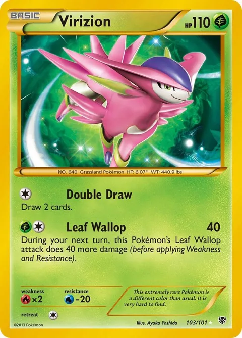Virizion Secret Rare #103/101 Holofoil Pokémon card from Plasma Blast