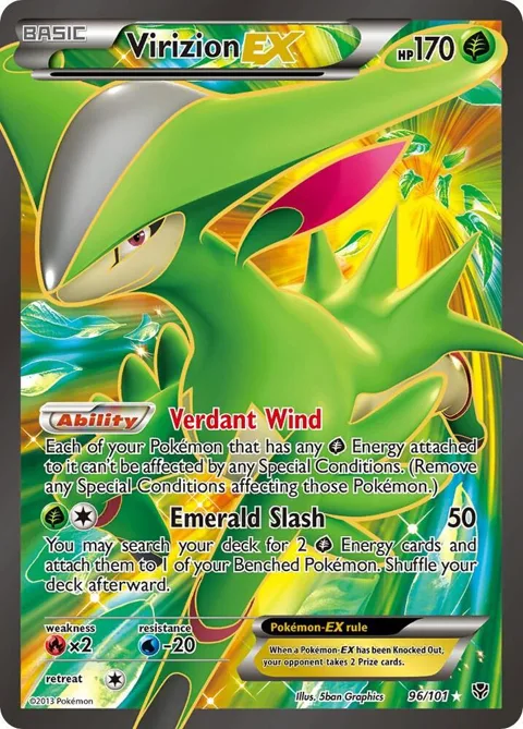 Virizion EX Full Art #96/101 Holofoil Pokémon card from Plasma Blast
