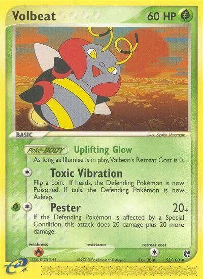 Volbeat #53/100 Reverse Holofoil Pokémon card from EX Sandstorm
