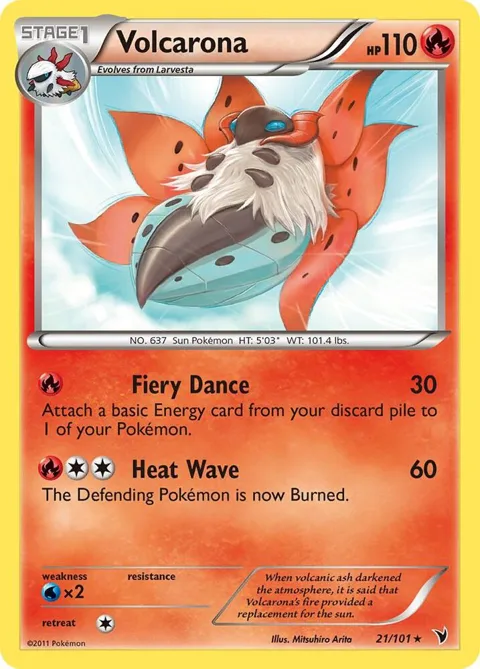 Volcarona #21/101 Pokémon card from Noble Victories