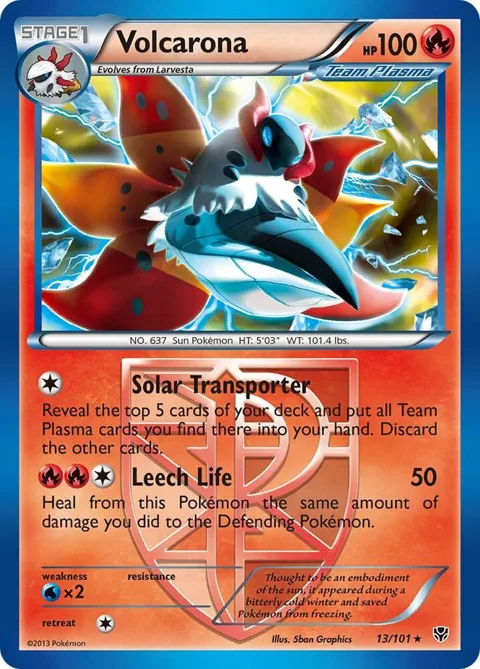 Volcarona Team Plasma #13/101 Pokémon card from Plasma Blast