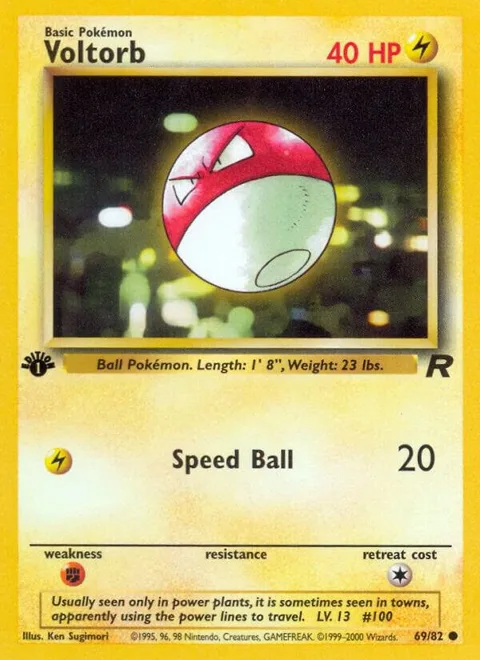 Voltorb #69/82 Unlimited Pokémon card from Team Rocket