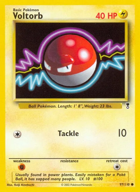 Voltorb #097/110 Reverse Holofoil Pokémon card from Legendary Collection
