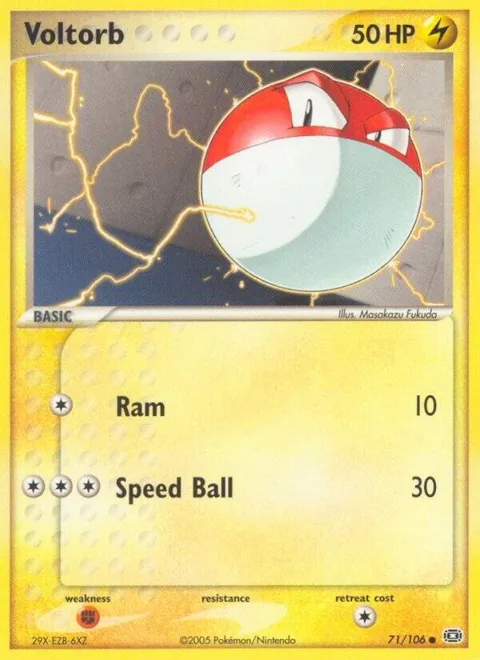 Voltorb #71/106 Pokémon card from EX Emerald