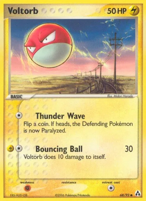 Voltorb #68/92 Pokémon card from EX Legend Maker