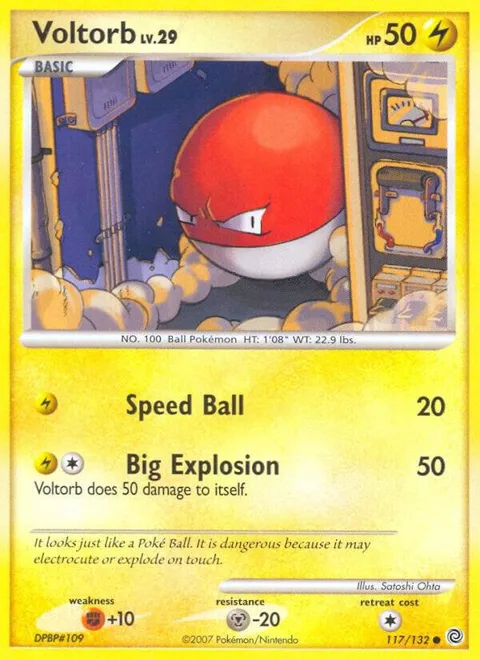 Voltorb #117/132 Pokémon card from Secret Wonders