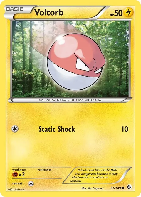 Voltorb #51/149 Pokémon card from Boundaries Crossed