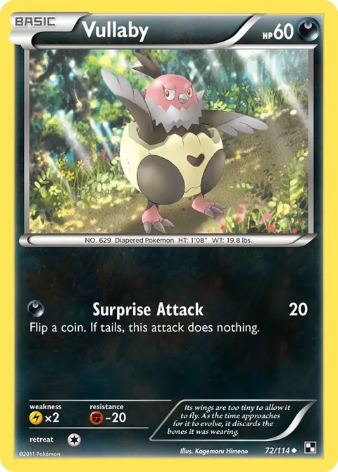 Vullaby #72/114 Pokémon card from Black and White