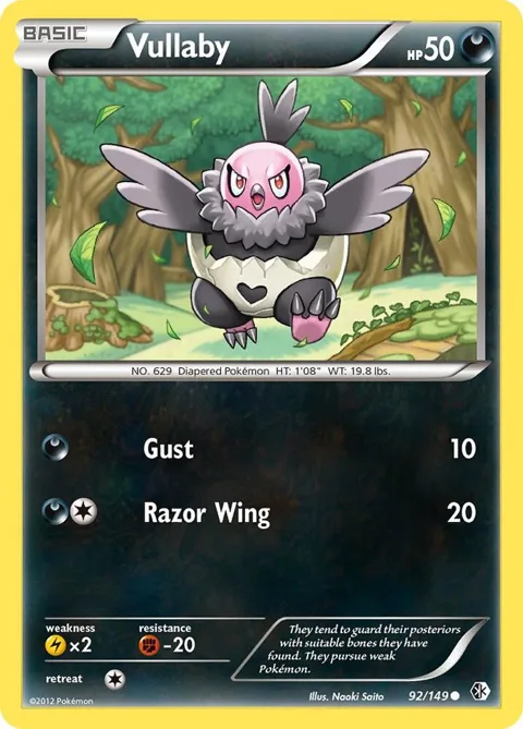 Vullaby #92/149 Pokémon card from Boundaries Crossed