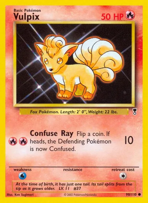 Vulpix #098/110 Reverse Holofoil Pokémon card from Legendary Collection