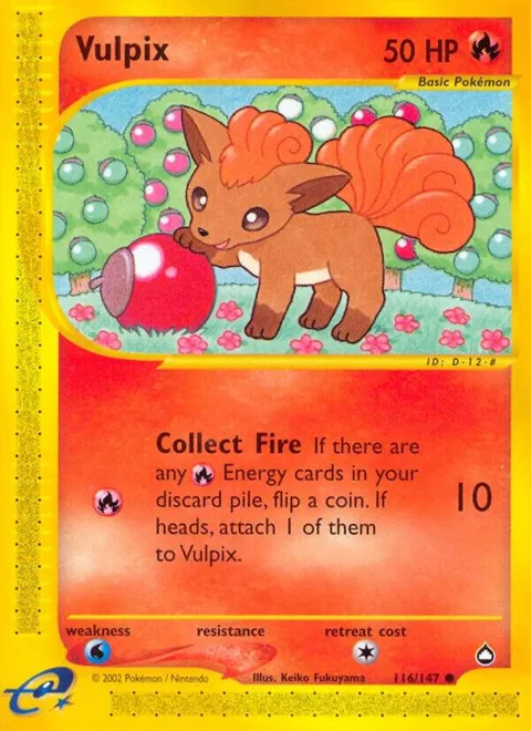 Vulpix #116/147 Pokémon card from Aquapolis