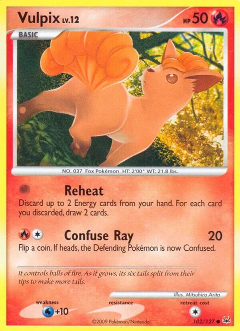 Vulpix #102/127 Pokémon card from Platinum