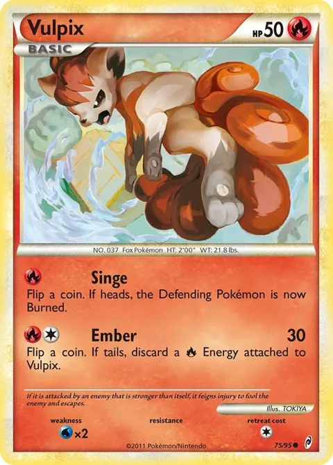 Vulpix #75/95 Pokémon card from Call of Legends