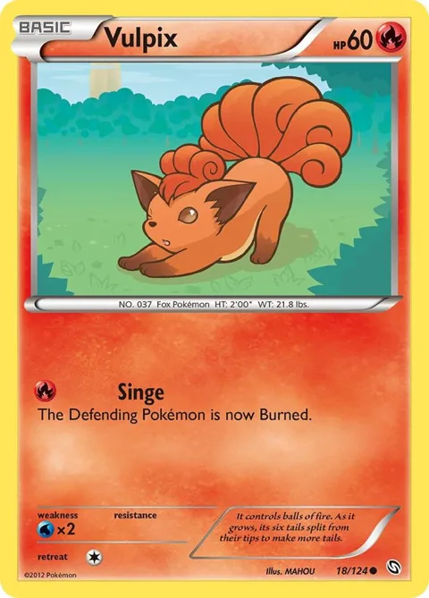 Vulpix #18/124 Pokémon card from Dragons Exalted