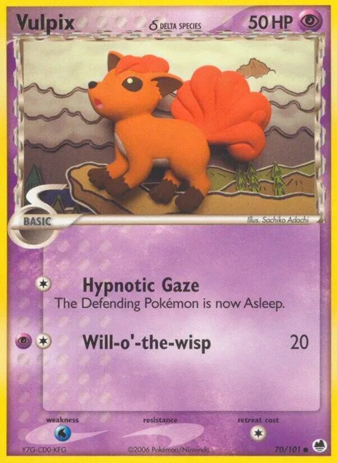 Vulpix Delta Species #70/101 Pokémon card from EX Dragon Frontiers