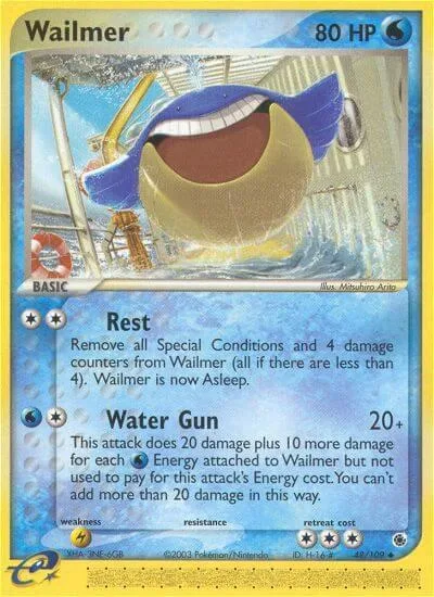 Wailmer #48/109 Reverse Holofoil Pokémon card from EX Ruby and Sapphire