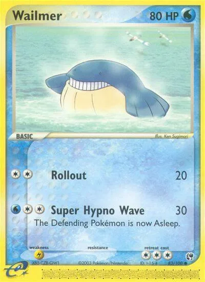 Wailmer #83/100 Pokémon card from EX Sandstorm