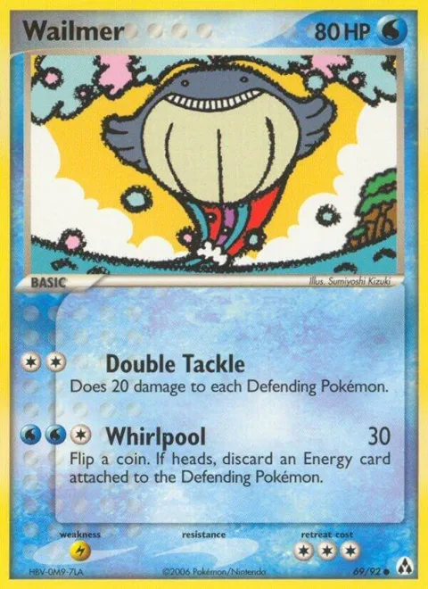 Wailmer #69/92 Reverse Holofoil Pokémon card from EX Legend Maker