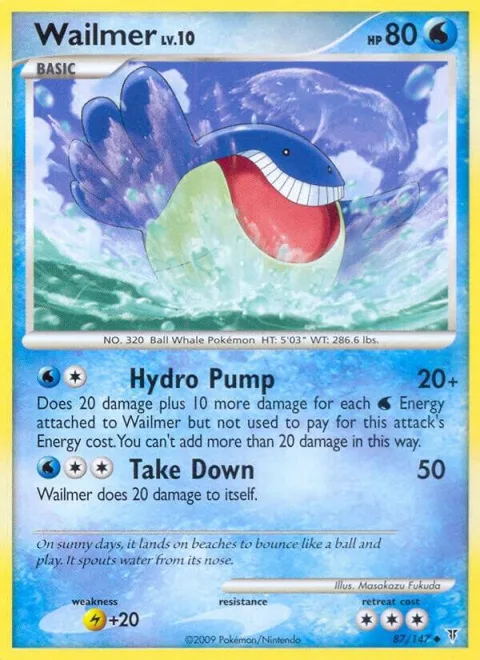 Wailmer #87 Reverse Holofoil Pokémon card from Supreme Victors