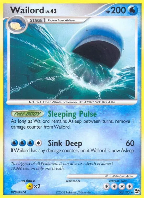 Wailord #30/106 Reverse Holofoil Pokémon card from Great Encounters