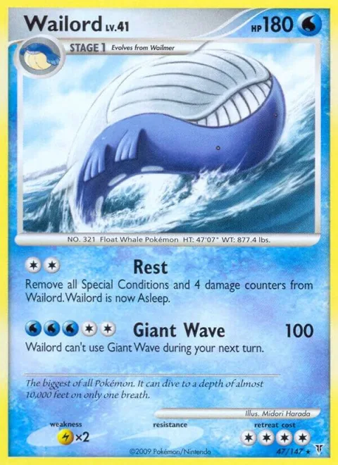 Wailord #47 Pokémon card from Supreme Victors