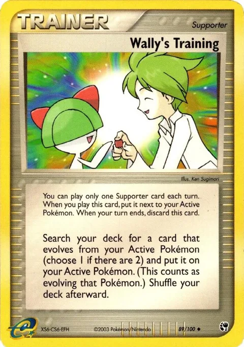 Wally's Training #89/100 Pokémon card from EX Sandstorm