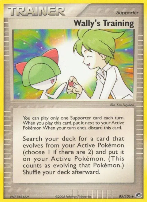 Wally's Training #85/106 Reverse Holofoil Pokémon card from EX Emerald