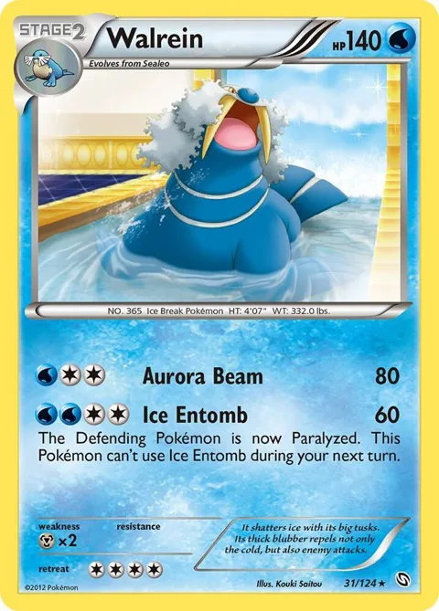 Walrein #31/124 Reverse Holofoil Pokémon card from Dragons Exalted