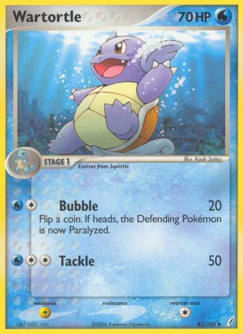 Wartortle - 042/100 #42/100 Reverse Holofoil Pokémon card from EX Crystal Guardians