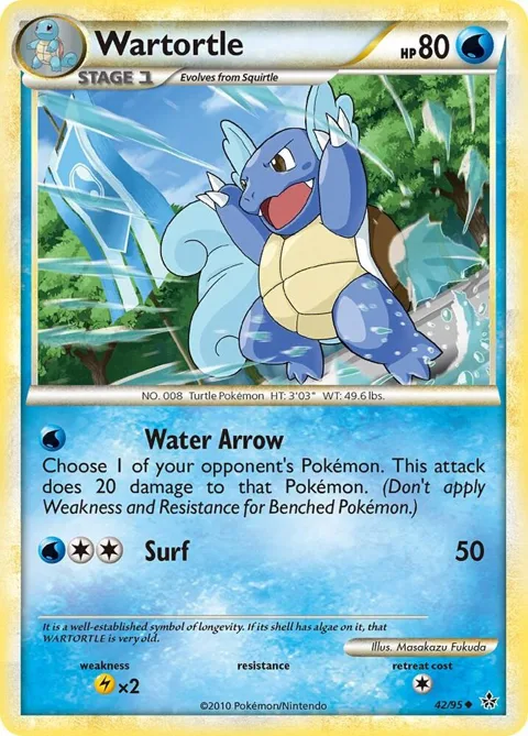 Wartortle #42/95 Pokémon card from Unleashed
