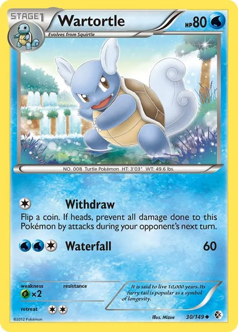 Wartortle #30/149 Reverse Holofoil Pokémon card from Boundaries Crossed