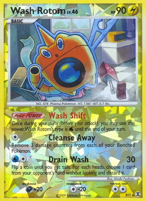 Wash Rotom #RT5 Reverse Holofoil Pokémon card from Rising Rivals